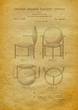 21 Chair Patent Print