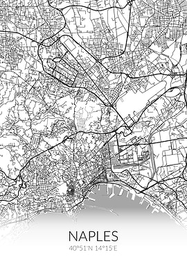 Naples City Map White
