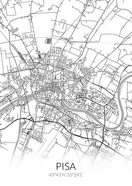 Pisa City Map White