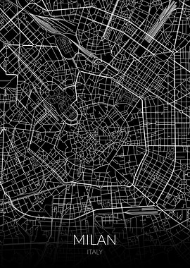 Milan Map Black