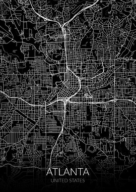 Atlanta Map Black