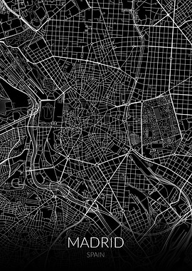 Madrid Map Black