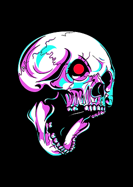 Skull Robot Reddish Eye