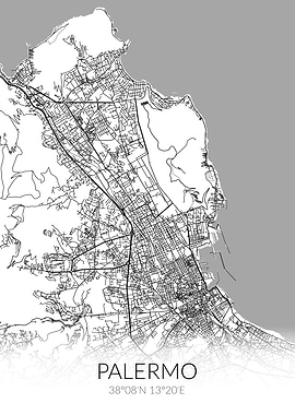 Palermo City Map White