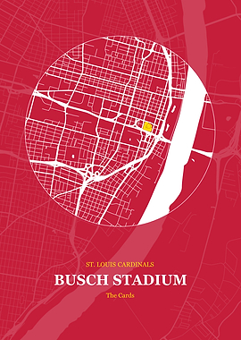 Busch Stadium Map Print