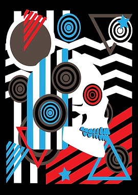 Robot colorful skull icon
