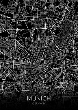 Munich Map Black