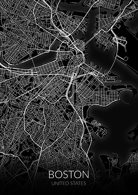 Boston Map Black