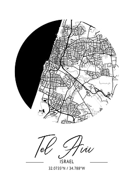 Tel Aviv Area City Map