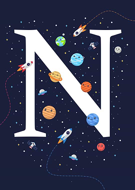 letter N outer space