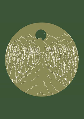 Minimal mountain landscape