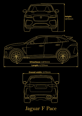 Jaguar F Pace 2020 gold