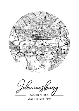 Johannesburg Area City Map