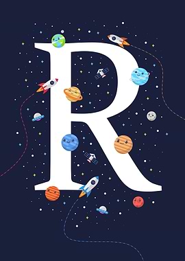 letter R outer space