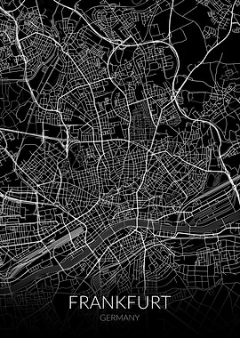 Frankfurt Map Black