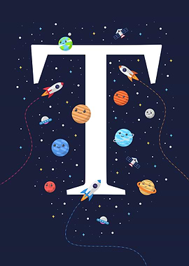 letter T outer space