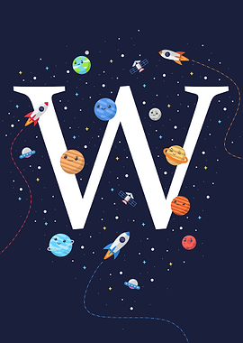 letter W space theme
