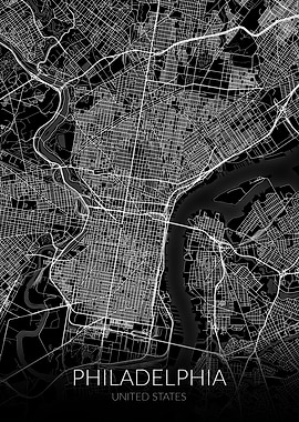 Philadelphia Map Black