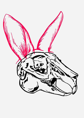Neon rabbit skull