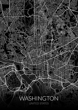 Washington Map Black