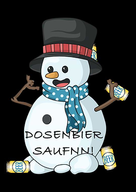 Snowman Beer Drinking