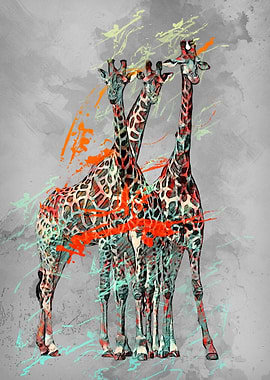 Giraffe Colored and Blackv