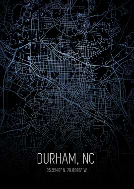 Blue Durham NC Map