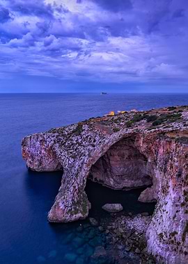 Blue Grotto At Dawn