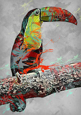 Toco Toucan Colored Paint