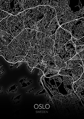 Oslo Map Black
