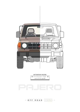 Pajero half color half BW