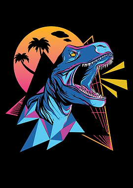 Vaporwave Dino Rex Retro