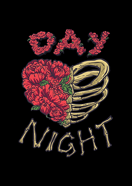 ROSE AND BONES HEART