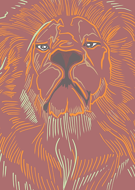 Lion head illustration