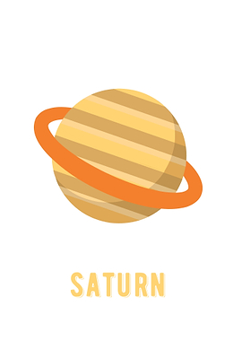 Saturn minimalist planet