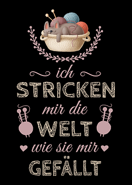 Stricken Spruch Wolle Oma