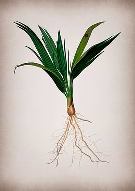 Vintage Date Palm Tree Art