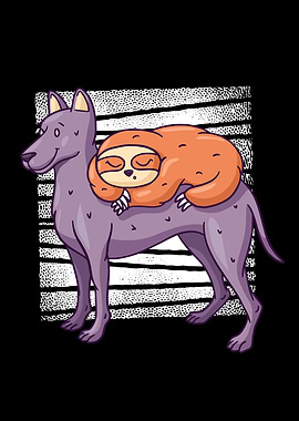 Cute Dog Sloth Lazy Gift