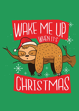 Cute Sloth Nap Christmas