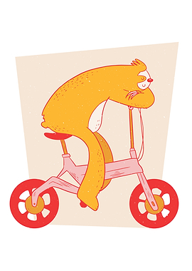 Sloth riding E bicycle