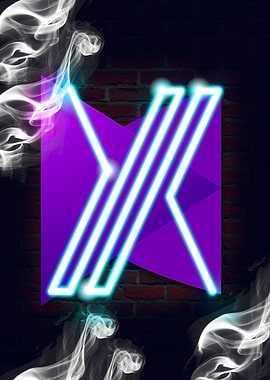 Neon Sign Alphabet X