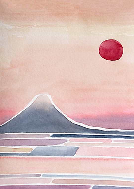 Fuji Mountain watercolor