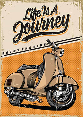 Retro Vespa Poster