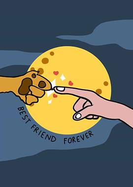 Dog paw and human friend