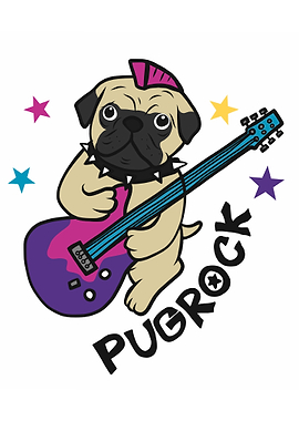 Pugrock play guitar