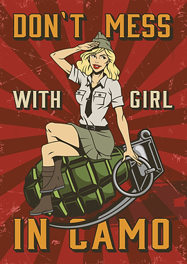 Retro Army Pin Up Girl