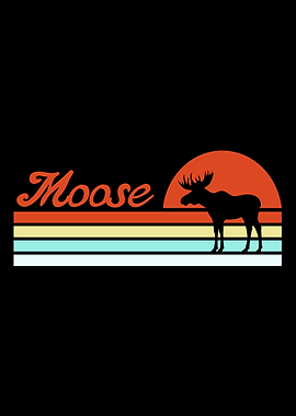 Moose Sunset Deer