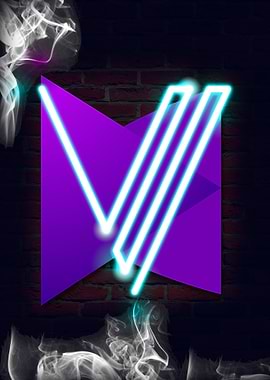 Neon Sign Alphabet V