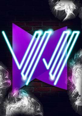 Neon Sign Alphabet W