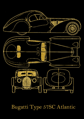 Bugatti Type 57SC gold